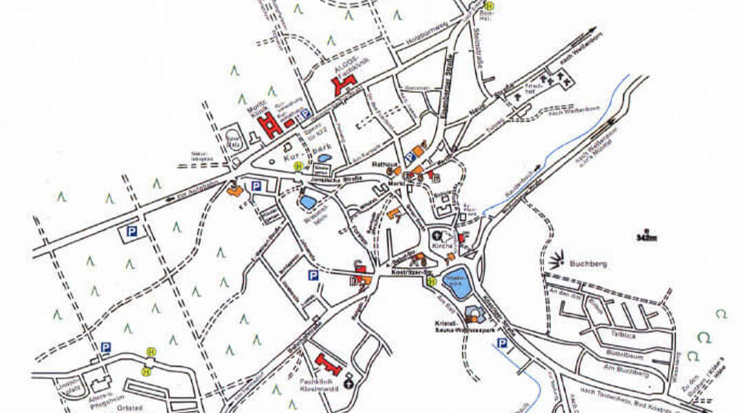 Der Stadtplan von Bad Klosterlausnitz in Thüringen